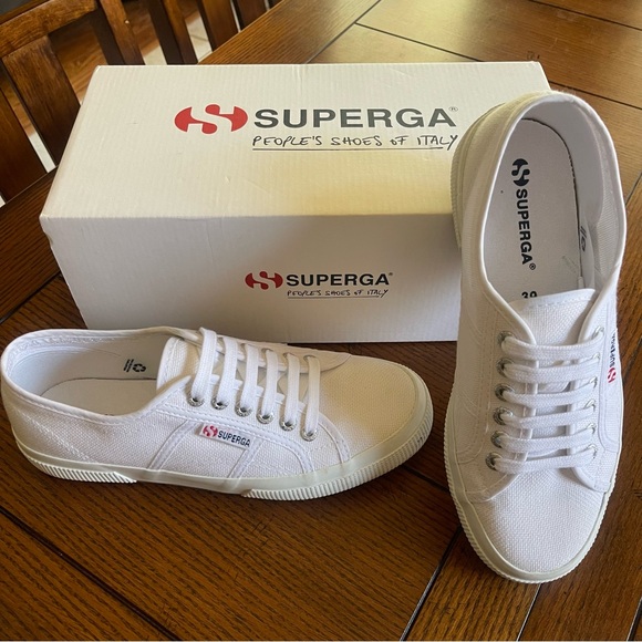 Superga Shoes - SUPERGA 2750 Cotu Classic White Sneakers Size 8 Like New in Original Box